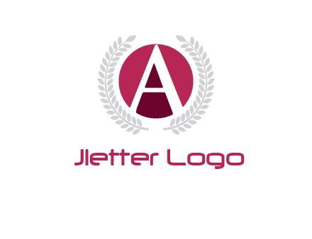 letter A inside circle with laurel wreath logo