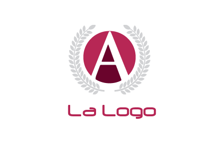 letter A inside circle with laurel wreath logo