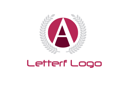 letter A inside circle with laurel wreath logo