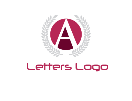 letter A inside circle with laurel wreath logo