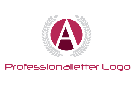 letter A inside circle with laurel wreath logo