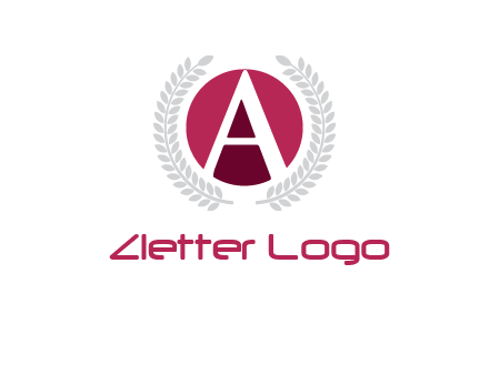 letter A inside circle with laurel wreath logo