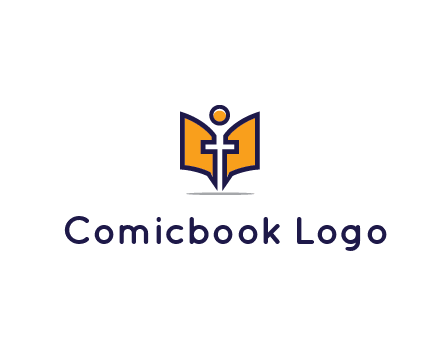 spirituality logo with Christian religious symbols like the Bible and cross