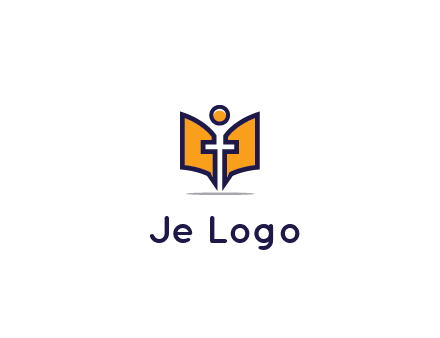 spirituality logo with Christian religious symbols like the Bible and cross