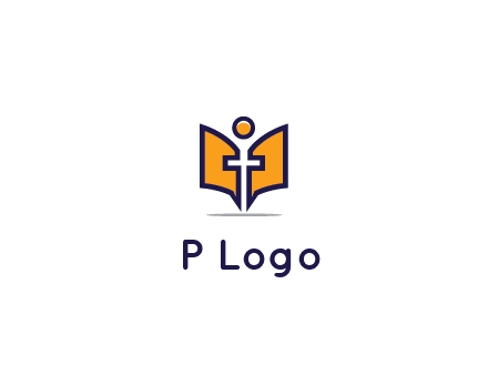 spirituality logo with Christian religious symbols like the Bible and cross