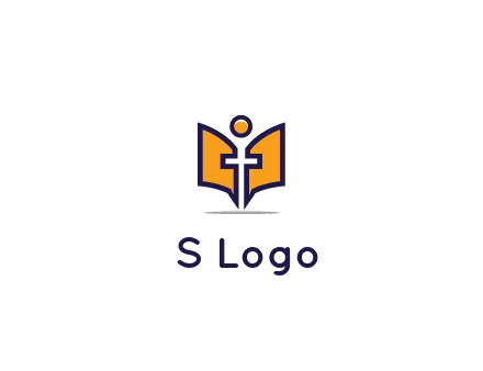 spirituality logo with Christian religious symbols like the Bible and cross