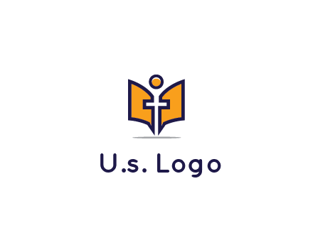 spirituality logo with Christian religious symbols like the Bible and cross