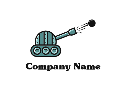 tank shooting a cannon ball logo