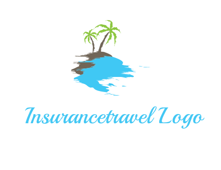 palm trees in island logo