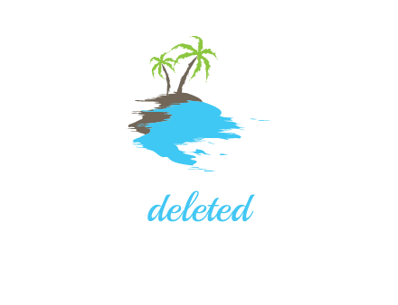 palm trees in island logo