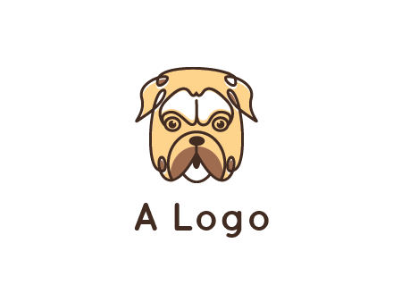 dog grooming logo featuring a bulldog