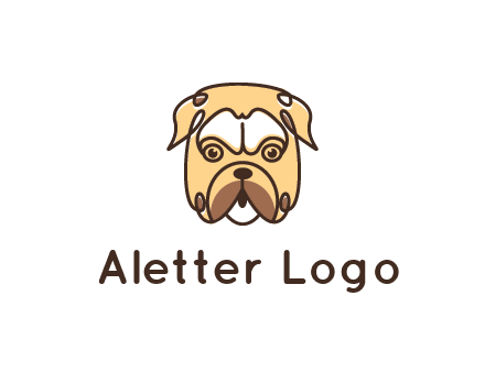 dog grooming logo featuring a bulldog