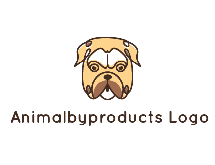 dog grooming logo featuring a bulldog