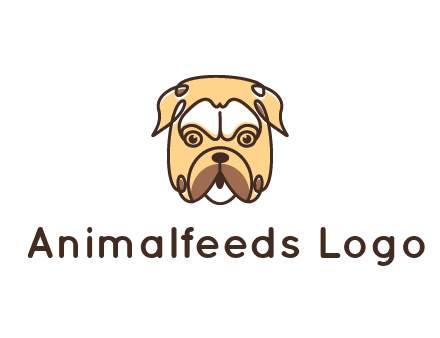 dog grooming logo featuring a bulldog