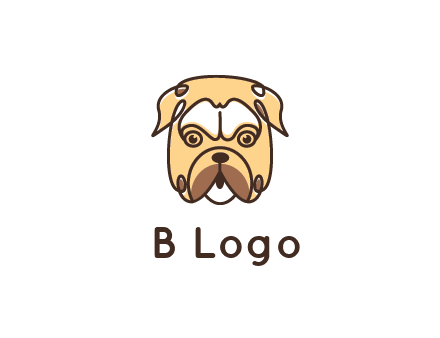 dog grooming logo featuring a bulldog