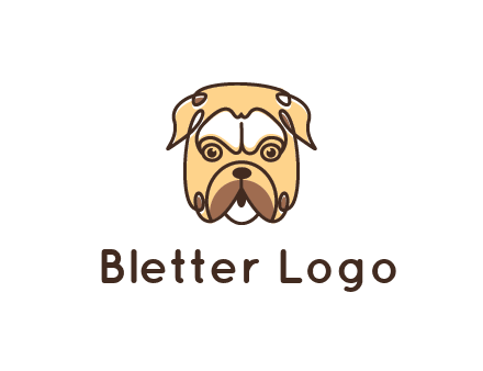 dog grooming logo featuring a bulldog