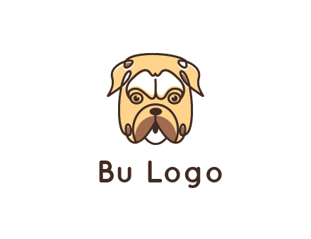 dog grooming logo featuring a bulldog