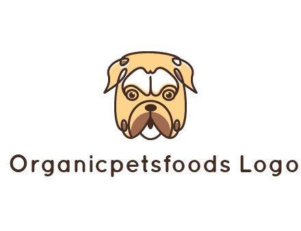 dog grooming logo featuring a bulldog