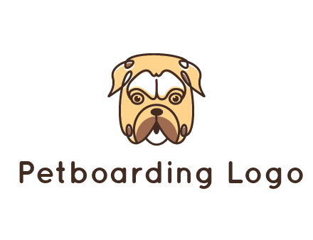 dog grooming logo featuring a bulldog