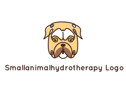 dog grooming logo featuring a bulldog