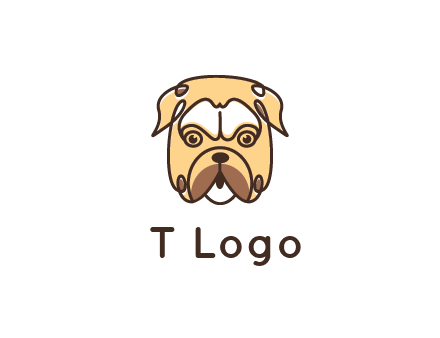 dog grooming logo featuring a bulldog