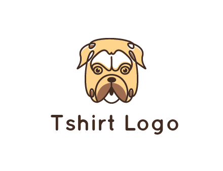 dog grooming logo featuring a bulldog