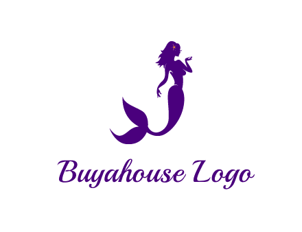 glamorous mermaid for a beauty logo