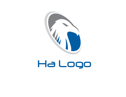 hawk in swoosh oval animal logo