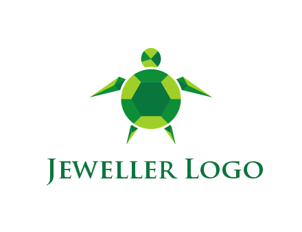 gems and jewels placed in the shape of a turtle