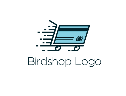 shopping cart with credit card logo for retail