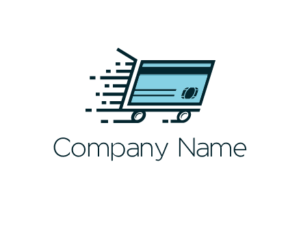 shopping cart with credit card logo for retail