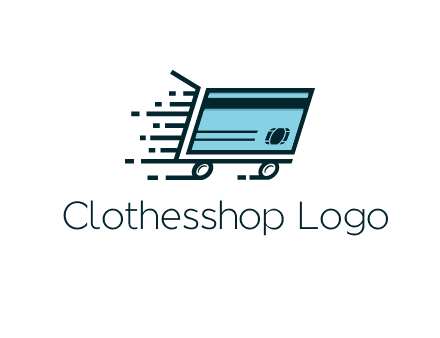 shopping cart with credit card logo for retail