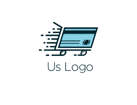 shopping cart with credit card logo for retail