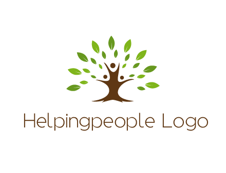 people forming a tree for a NGO or therapy logo