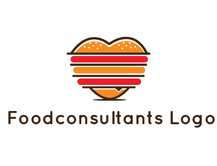 heart shaped burger logo