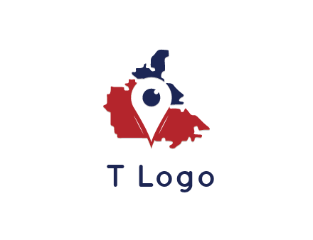 travel or hospitality logo with a geotag over a map