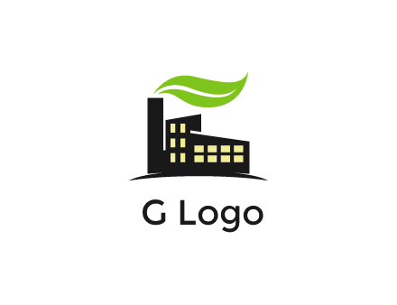 recycle logo with an industry emitting green waves instead of smoke