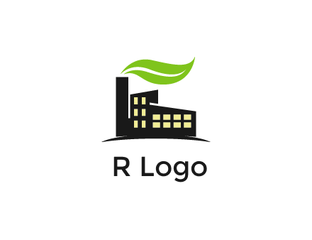 recycle logo with an industry emitting green waves instead of smoke