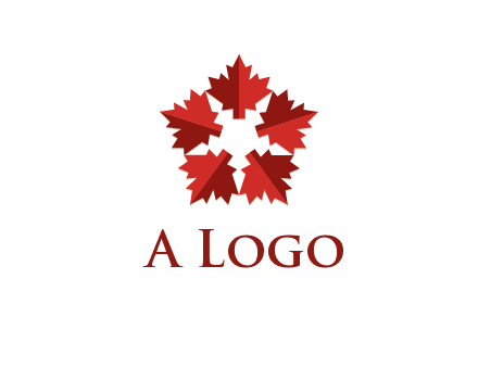 autumn decoration logo made with maple leaves