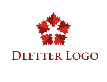 autumn decoration logo made with maple leaves