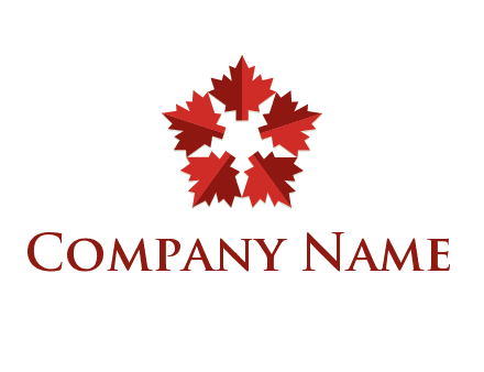 autumn decoration logo made with maple leaves