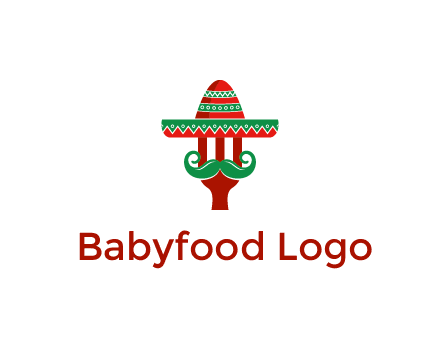 Mexican restaurant logo displaying a fork wearing a sombrero