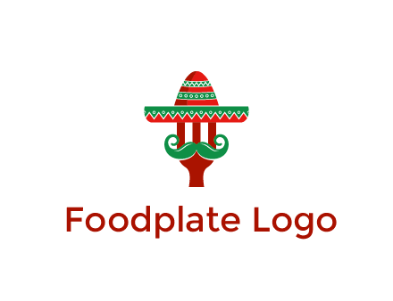 Mexican restaurant logo displaying a fork wearing a sombrero