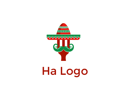 Mexican restaurant logo displaying a fork wearing a sombrero