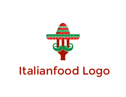 Mexican restaurant logo displaying a fork wearing a sombrero