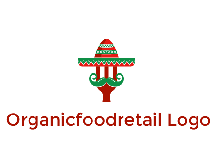 Mexican restaurant logo displaying a fork wearing a sombrero