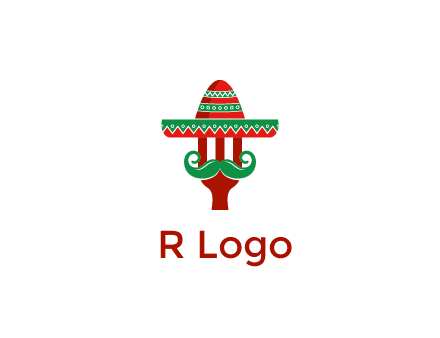 Mexican restaurant logo displaying a fork wearing a sombrero