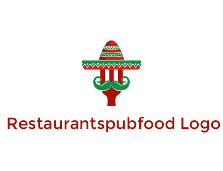 Mexican restaurant logo displaying a fork wearing a sombrero