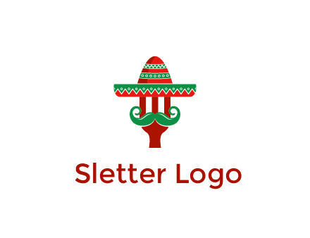 Mexican restaurant logo displaying a fork wearing a sombrero