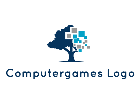 pixels and tree logo